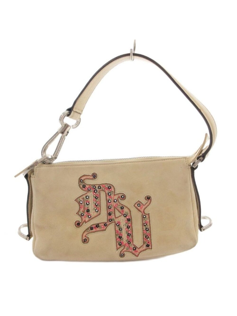 Versace Handbag Handle Museum Suede White